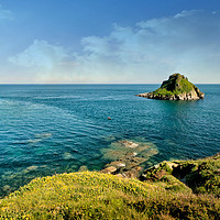 Buy canvas prints of Thatcher Rock and the Orestone in Torquay by Rosie Spooner