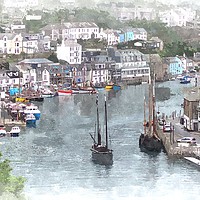 Buy canvas prints of Looe Lugger Regatta on a misty morning by Rosie Spooner