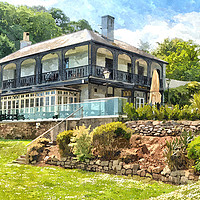 Buy canvas prints of The Ness Hotel at Shaldon in South Devon by Rosie Spooner