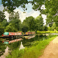 Buy canvas prints of Grand Western Canal view near Tiverton in Devon by Rosie Spooner