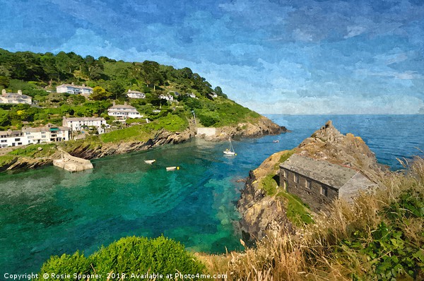 Looking down on Polperro and The Old Net Loft Picture Board by Rosie Spooner