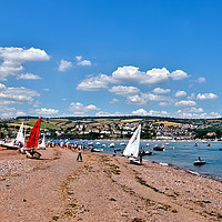 Buy canvas prints of Busy day on Shaldon Beach by The River Teign by Rosie Spooner