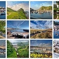 Buy canvas prints of A collage of twelve beautiful photos around Devon by Rosie Spooner
