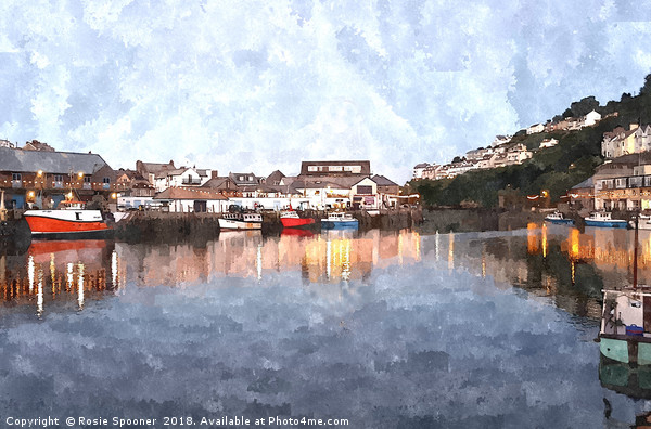 Early evening reflections at Looe in  Cornwall Picture Board by Rosie Spooner