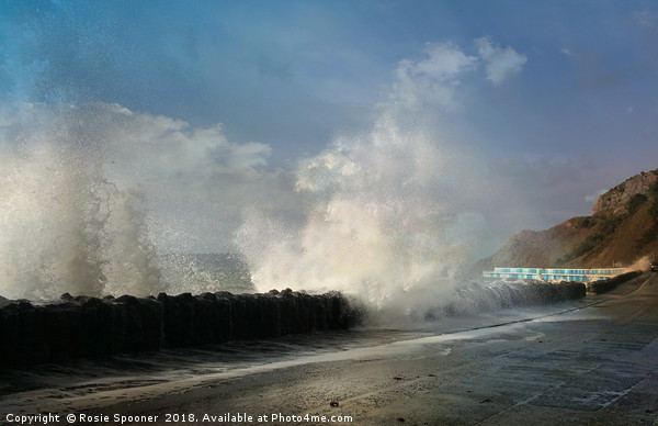 Big Waves at Meadfoot Beach Torquay Picture Board by Rosie Spooner