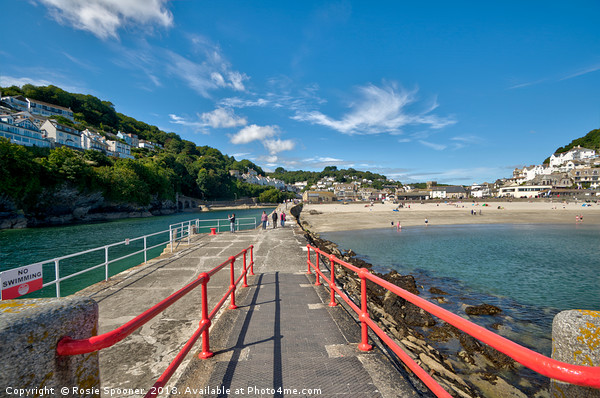 Looe viewed from the end of the Banjo Pier Picture Board by Rosie Spooner