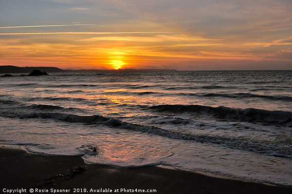 Sunrise view from Looe Beach in Cornwall Picture Board by Rosie Spooner