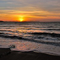 Buy canvas prints of Sunrise view from Looe Beach in Cornwall by Rosie Spooner