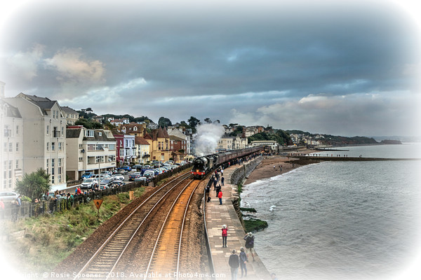 The Flying Scotsman passing Dawlish in South Devon Framed Mounted Print by Rosie Spooner