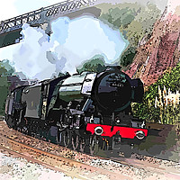 Buy canvas prints of The Flying Scotsman passing Teignmouth on way to D by Rosie Spooner