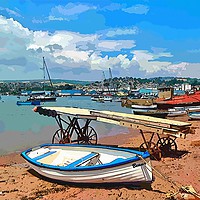 Buy canvas prints of Teignmouth Back Beach on the River Teign in Devon by Rosie Spooner