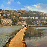 Buy canvas prints of The Causeway at The Millpool in Looe Cornwall by Rosie Spooner