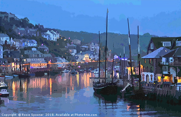 Luggers at Looe in Cornwall at early evening  Picture Board by Rosie Spooner