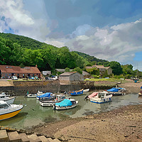Buy canvas prints of Low tide at Porlock Weir in Somerset by Rosie Spooner