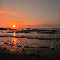Buy canvas prints of Sunrise on Millendreath Beach Looe in Cornwall by Rosie Spooner