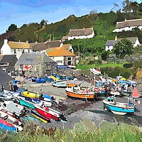 Buy canvas prints of Cadgwith Cove on the Lizard Peninsula in Cornwall by Rosie Spooner