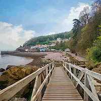 Buy canvas prints of Approaching Babbacombe Beach in Torquay  by Rosie Spooner