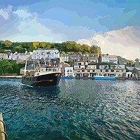 Buy canvas prints of A fishing boat returns to Looe in Cornwall by Rosie Spooner