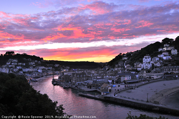 Vivid Sunset at Looe in South East Cornwall Picture Board by Rosie Spooner
