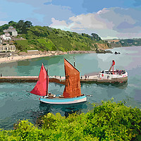 Buy canvas prints of Lugger Iris at the Looe Lugger Regatta in Cornwall by Rosie Spooner