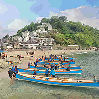Buy canvas prints of Round the island race at Looe in Cornwall by Rosie Spooner