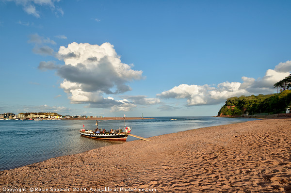 The Ferry approaching Shaldon Beach Picture Board by Rosie Spooner