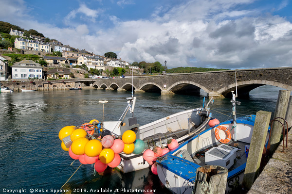 Fishing boats on The River Looe in Cornwall Picture Board by Rosie Spooner