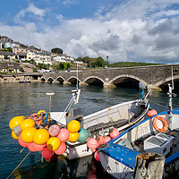 Buy canvas prints of Fishing boats on The River Looe in Cornwall by Rosie Spooner