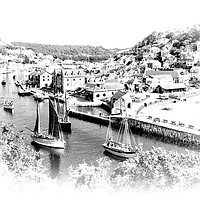 Buy canvas prints of Luggers at Looe in South East Cornwall by Rosie Spooner