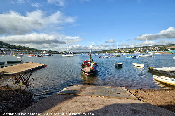 The Ferry approaching Teignmouth from Shaldon  Picture Board by Rosie Spooner