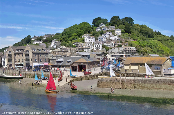 Sailing boats at Looe on a summer's day.  Picture Board by Rosie Spooner