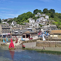 Buy canvas prints of Sailing boats at Looe on a summer's day.  by Rosie Spooner