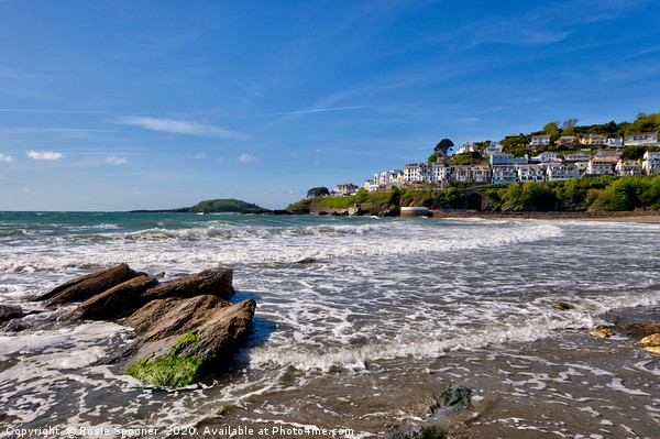 Looe island View from Looe Beach in Cornwall Picture Board by Rosie Spooner