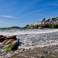 Buy canvas prints of Looe island View from Looe Beach in Cornwall by Rosie Spooner