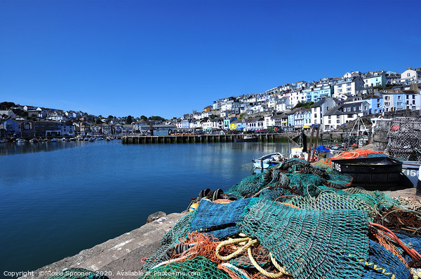 Beautiful  blue sky and water at Brixham Harbour Picture Board by Rosie Spooner