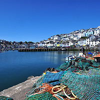 Buy canvas prints of Beautiful  blue sky and water at Brixham Harbour by Rosie Spooner