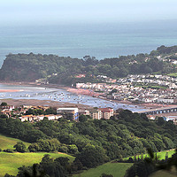 Buy canvas prints of Looking down on Teignmouth and Shaldon in Devon by Rosie Spooner