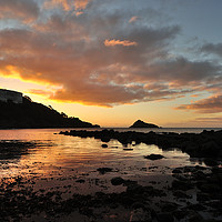 Buy canvas prints of Sunrise at Meadfoot Beach in Torquay by Rosie Spooner