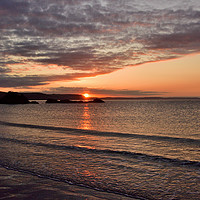 Buy canvas prints of Sunrise at Looe Beach in Corn by Rosie Spooner