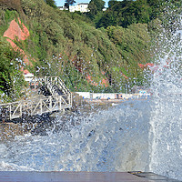 Buy canvas prints of Rough Sea at Babbacombe in Torquay by Rosie Spooner