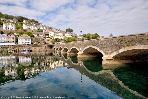 Bridge Reflections in The River Looe  Picture Board by Rosie Spooner