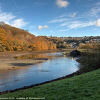 Buy canvas prints of The West Looe River in Cornwall in Autumn by Rosie Spooner