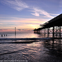 Buy canvas prints of Sunrise at Teignmouth Pier in Devon by Rosie Spooner