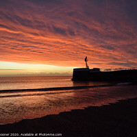 Buy canvas prints of Vivid Sunrise on Looe Beach in Cornwall by Rosie Spooner