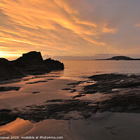 Buy canvas prints of Low Tide sunrise on Looe Beach Cornwall  by Rosie Spooner