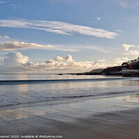 Buy canvas prints of Low Tide on Looe Beach Cornwall by Rosie Spooner