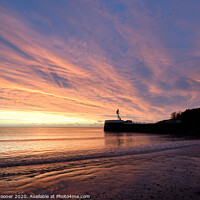 Buy canvas prints of Sunrise on Looe Beach in Cornwall by Rosie Spooner