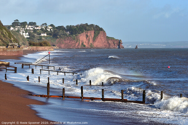 The waves roll in on Teignmouth Beach in South Devon Picture Board by Rosie Spooner