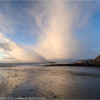Buy canvas prints of Rain clouds gather at Looe island in Cornwall by Rosie Spooner