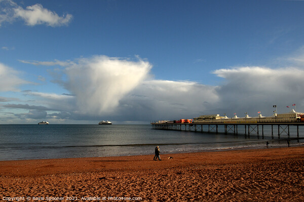 Clouds at Paignton Pier Picture Board by Rosie Spooner